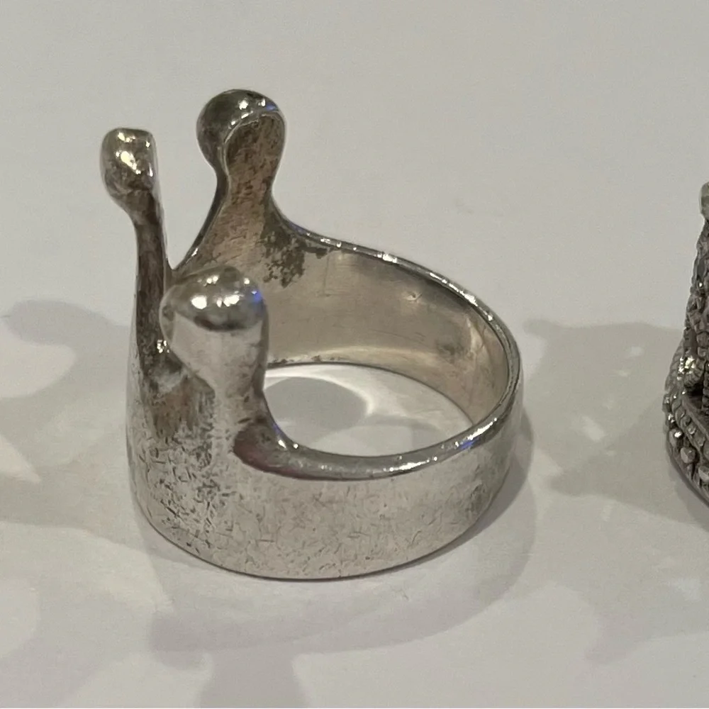 3 Pc Lot Sterling Silver Crown Tiara Rings As-Is - Picture 4 of 9